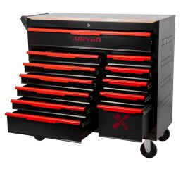 Dielenský vozík Magnus XXL s náradím, 12 zásuviek, 360 ks - červený