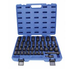 Sada kovaných nástrčných kľúčov, 1/2", 9 - 30 mm, 40 ks - AHEX40F