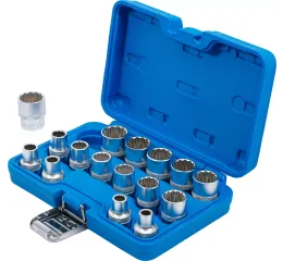 Nástrčné kľúče, dvanásťhranné, 1/2", 8 - 24 mm, 16 ks - B2226