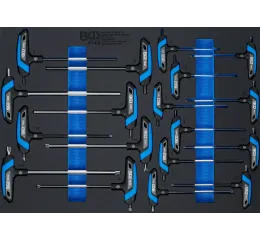 Sada skrutkovačov HEX a TORX s T-rukoväťou v penovej výplni, 18 ks - B4148