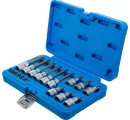 Sada nástrčných kľúčov, Torx, 1/4", 1/2", T10 - T60, 18 ks - B5173