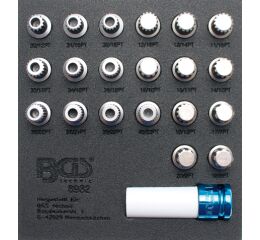 Sada kľúčov na bezpečnostné skrutky kolies v penovej výplni, BMW, 21 ks - B8932