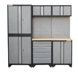 Zostava dielenského nábytku STANDARD, drevená doska, 5 ks - CBN27B