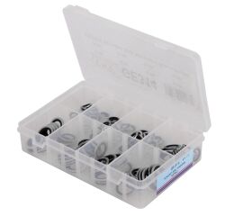 Sada oceľových/gumových tesniacich krúžkov 110 ks - GE314