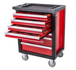 Dielenský vozík s VDE náradím pre elektrikárov, profi sada 86 ks - H14019VDE