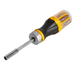 Račňový skrutkovač na bity, 8 ks bitov - HT250716