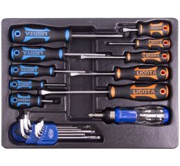 Sada hex kľúčov a skrutkovačov, 33 ks - LIACK382003