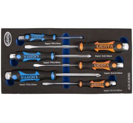 Sada úderových skrutkovačov v penovej výplni, 6 ks - LIACKE38302