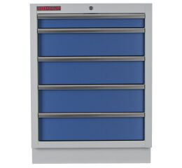 Celokovová dielenská skrinka PROFI BLUE, 5 šuflíkov 680x458x910 mm - MTGC1305