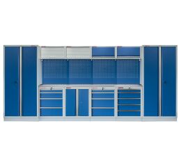 Kvalitný PROFI BLUE dielenský nábytok - 4535 x 2000 x 495 mm - MTGS1300A11