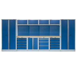 Kvalitný PROFI BLUE dielenský nábytok - 4535 x 2000 x 495 mm - MTGS1300AE