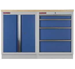 Zostava kvalitných PROFI BLUE dielenských skriniek s pracovnou doskou - MTGS1300BAL07