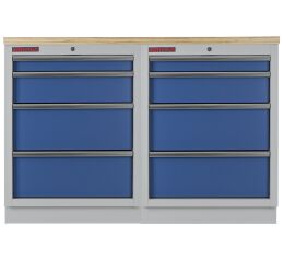 Zostava kvalitných PROFI BLUE dielenských skriniek s pracovnou doskou - MTGS1300BAL10