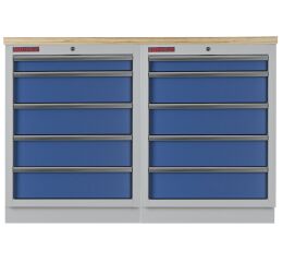 Zostava kvalitných PROFI BLUE dielenských skriniek s pracovnou doskou - MTGS1300BAL11