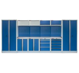 Kvalitný PROFI BLUE dielenský nábytok - 4535 x 2000 x 495 mm - MTGS1300BB1