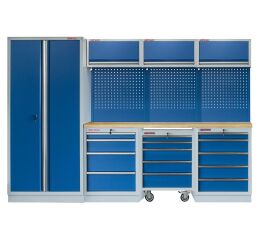 Zostava PROFI BLUE dielenského nábytku s pojazdným vozíkom 7ks - MTGS1300VZ