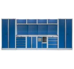 Kvalitný PROFI BLUE dielenský nábytok - 4535 x 2000 x 495 mm - MTGS1301AN