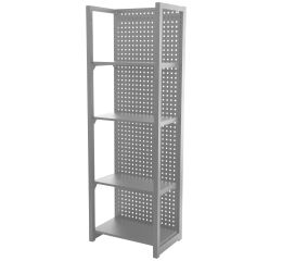 Kovový regál s dierovanou doskou, 680 x 458 x 2000 mm - MTJA680