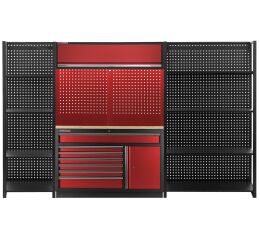 Dielenská zostava PROFI RED s dvoma regálmi - RTGC1371RBAL3