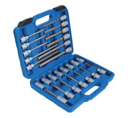 Sada nástrčných kľúčov, Torx, 1/2", T20 - T70, 32 ks - SST3212