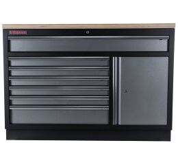 Celokovová široká dielenská skrinka PROFI, 7 zásuviek, skrinka - TGC1371