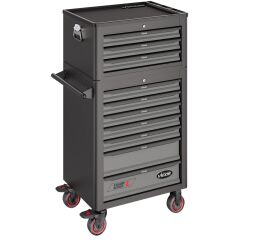 Dielenský vozík s nadstavbovým kufrom a náradím 344 dielov, 10 zásuviek, VIGOR 1000 - V4561