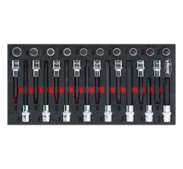 Sada nástrčných hlavíc s bitmi v penovej výplni, Torx, 1/2", 26 ks, VIGOR - V5095