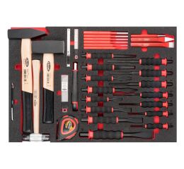 Kladivá, sekáče a vyrážače v penovej výplni, 51 ks, VIGOR - V6817