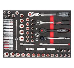 Gola sada v penovej výplni, 1/2", 65 ks, VIGOR - V6822