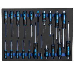 Sada skrutkovačov vo výplni do dielenských vozíkov, 21 dielov - VV021SS01