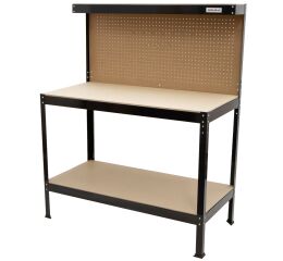 Pracovný dielenský stôl ECONOMY s dierovanou doskou a úložným priestorom - WT4300