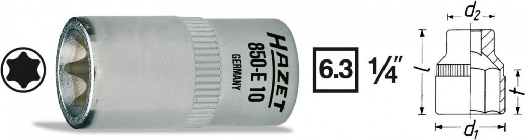 E-shop TORX® Nástrčkový kľúč 850-E7 Hazet - HA036745