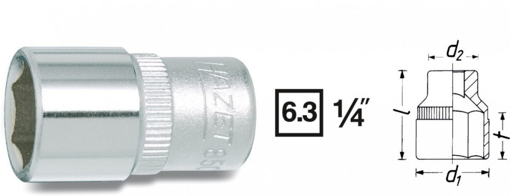 E-shop Nástrčný kľúč 6-hr. 850A-7/32 Hazet - HA037537