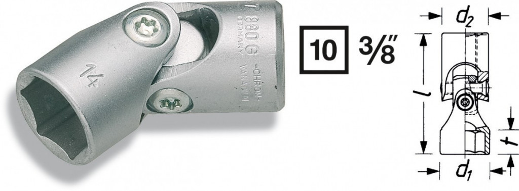E-shop Nástrčný kľúč s kĺbom 6-hr. 880G-14 Hazet - HA040469