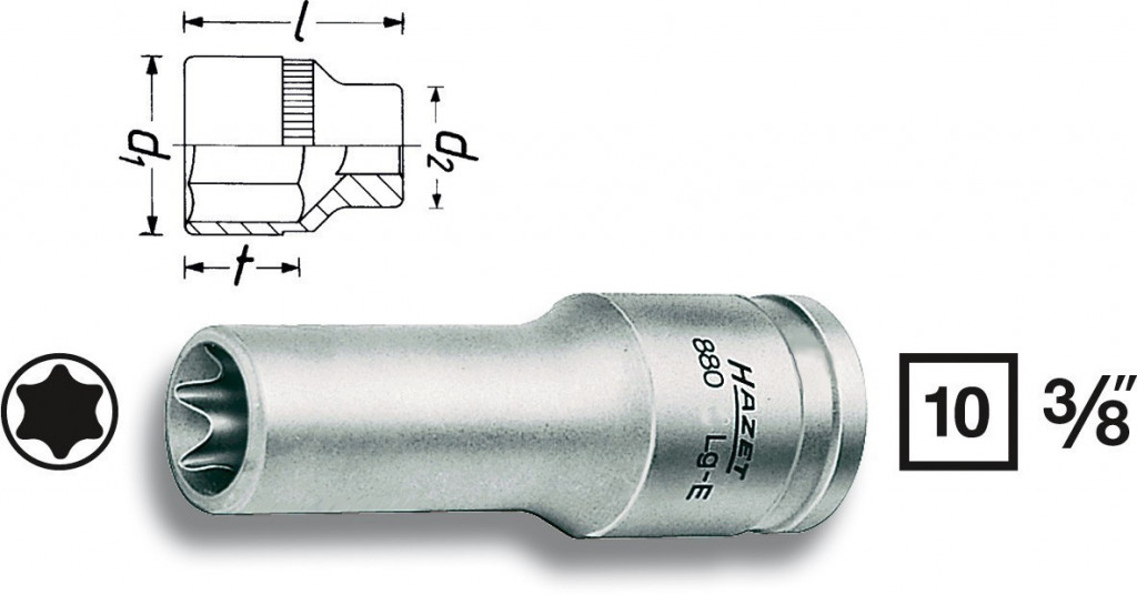 E-shop Nástrčkový kľúč TORX® 880LG-E12 Hazet - HA053100