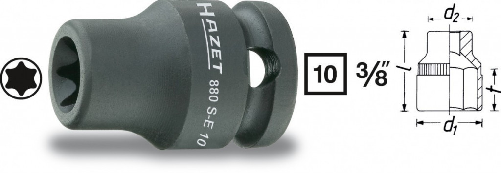 E-shop Nástrčná hlavica TORX® silová 880S-E10 Hazet - HA041237