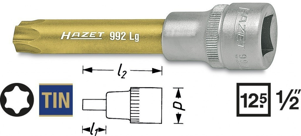 E-shop Nástrčná hlavica TORX® 992LG-T60 Hazet - HA100590