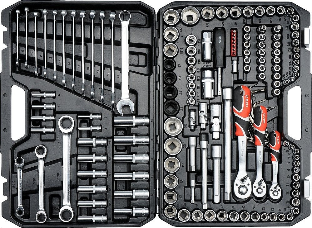 E-shop Gola sada s kľúčmi 1/4", 3/8" a 1/2", 150 dielov - YT-38811