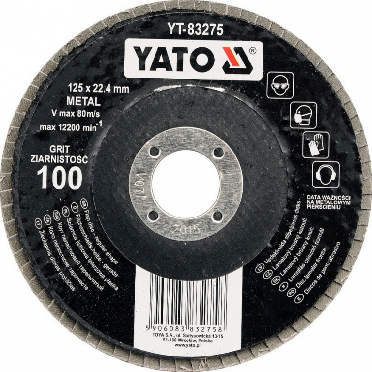E-shop Kotúč lamelový brúsny na kov 125x22,4mm P100 - YT-83275