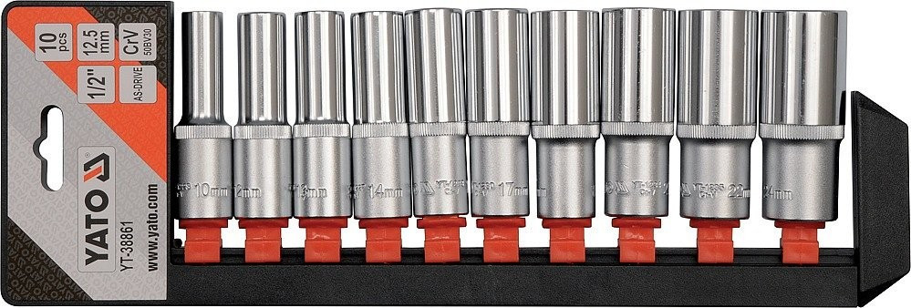 E-shop Sada nadstavcov 1/2 "šesťhranné 10ks 10-24mm - YT-38861