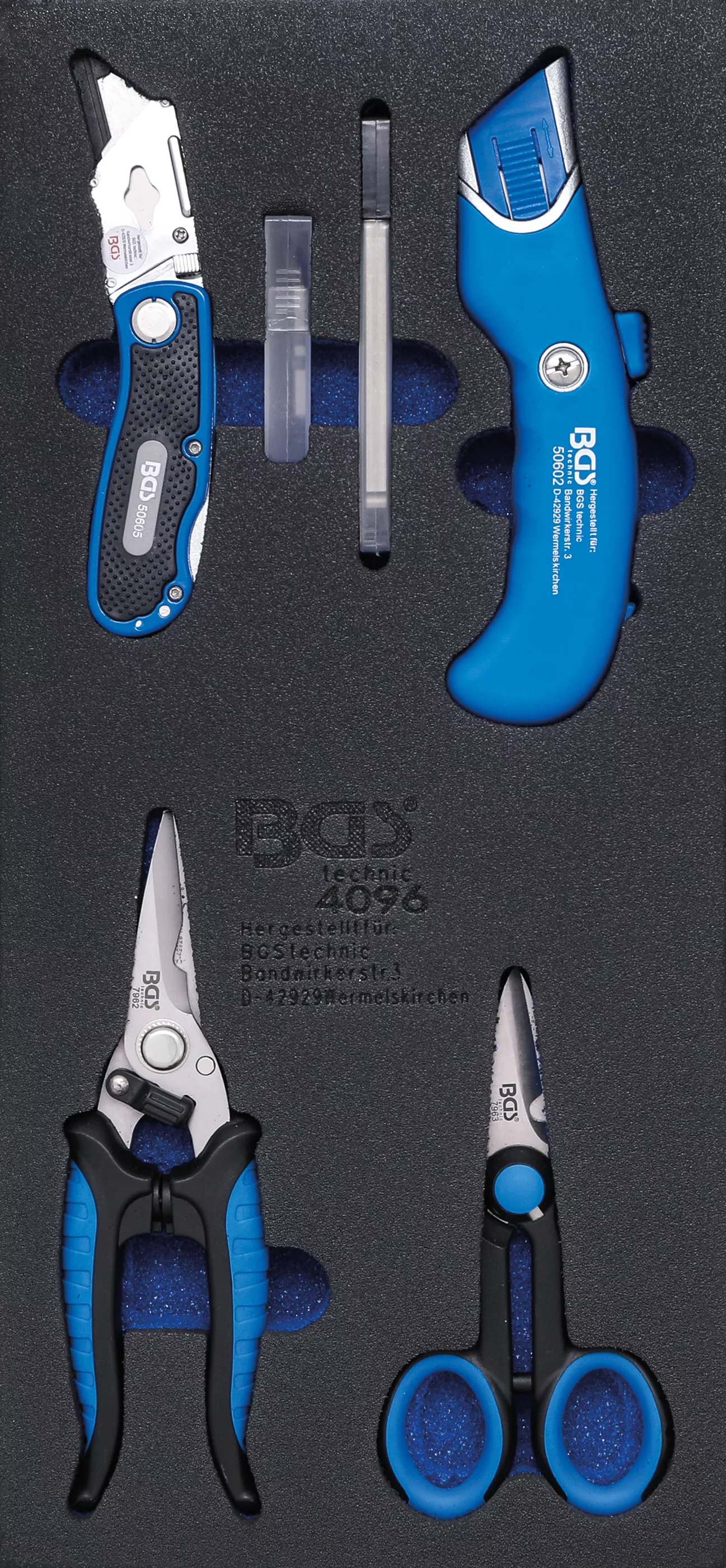E-shop Sada nožov a nožníc v penovej výplni, 6 ks, BGS 4096
