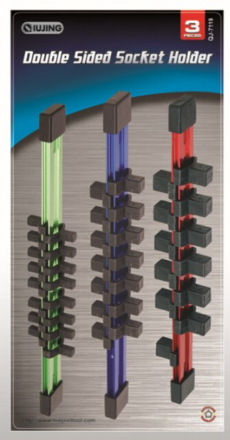 E-shop Plastový držiak hlavíc 3 ks pre 1/4", 3/8" a 1/2" - QJ7119