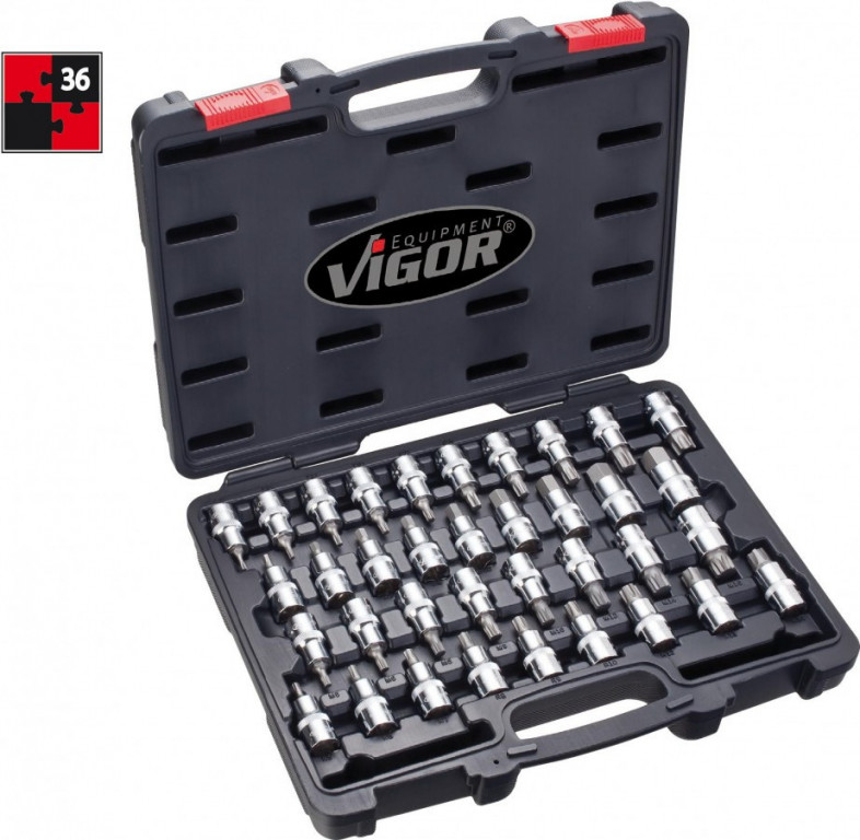 E-shop Súprava nástrčných hlavíc 1/2”, 36 ks, VIGOR - V2496