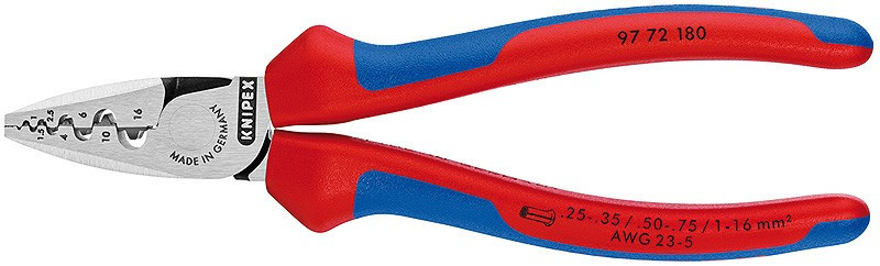 E-shop Krimpovacie kliešte na koncové dutinky 180 mm - 9772180