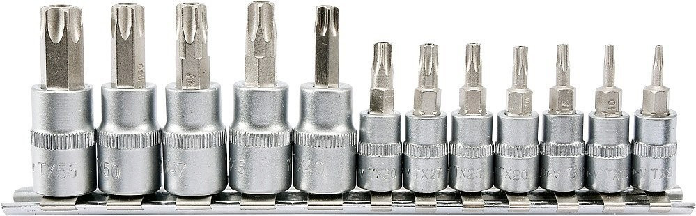 E-shop Sada hlavíc s bitmi TORX s otvorom 1/4 "a 3/8" 12 ks - YT-04331