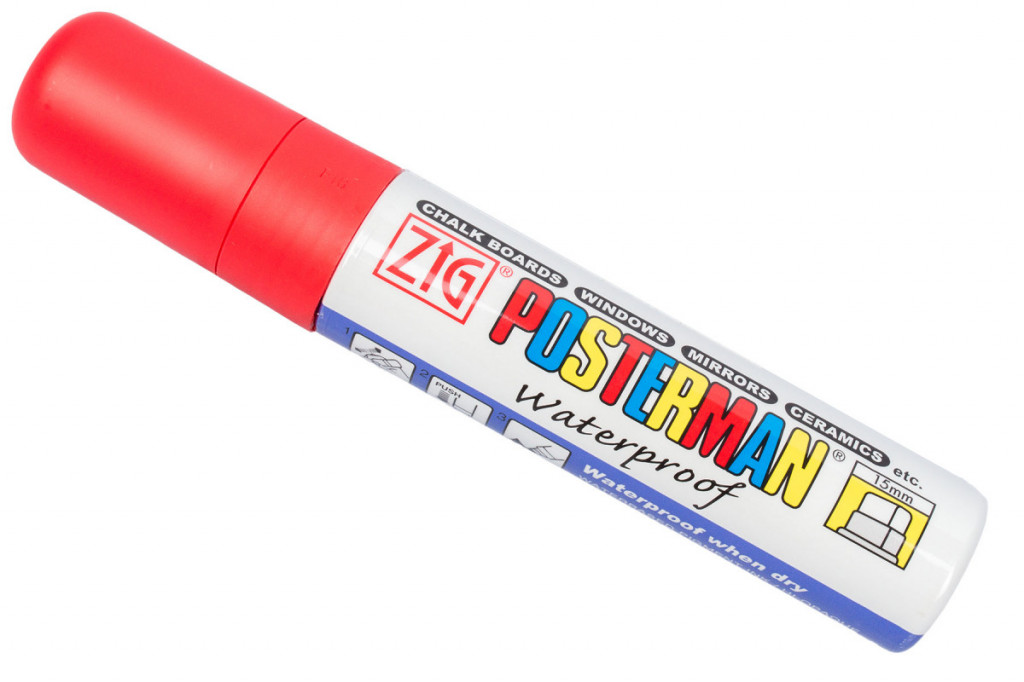 E-shop Fixy na sklo Posterman vodeodolné - 15 mm - červené - 458020020