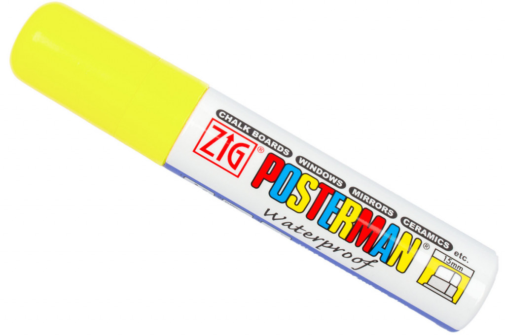 E-shop Fixy na sklo Posterman vodeodolné - 15 mm - žltá fl. - 458030030