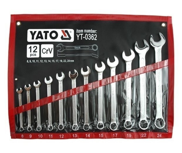 E-shop Sada kľúčov očkoplochých 12ks 8-24 mm - YT-0362