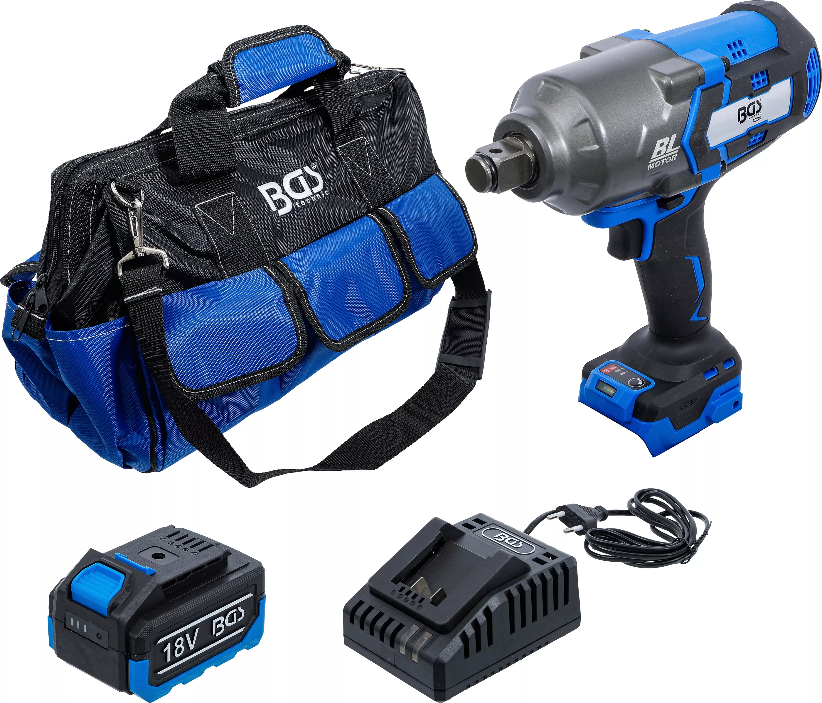 E-shop Sada AKU rázového uťahováka, 1200 Nm, 18 V - BGS 7391