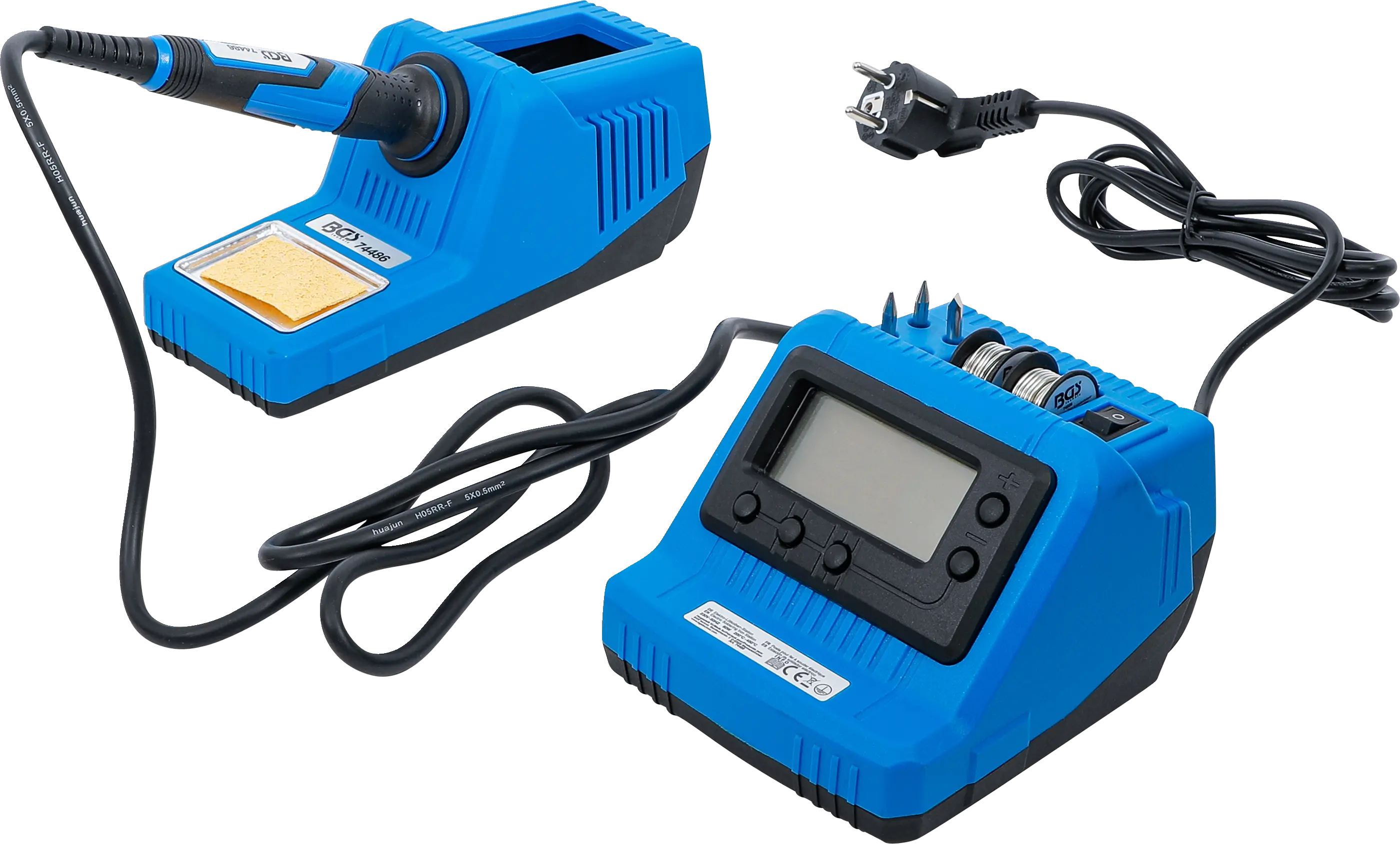Digitálna spájkovacia stanica 60 W s hrotovou spájkovačkou, BGS - B74486 Digitálna spájkovacia stanica BGS so spájkovačkou, displejom a napájacím káblom